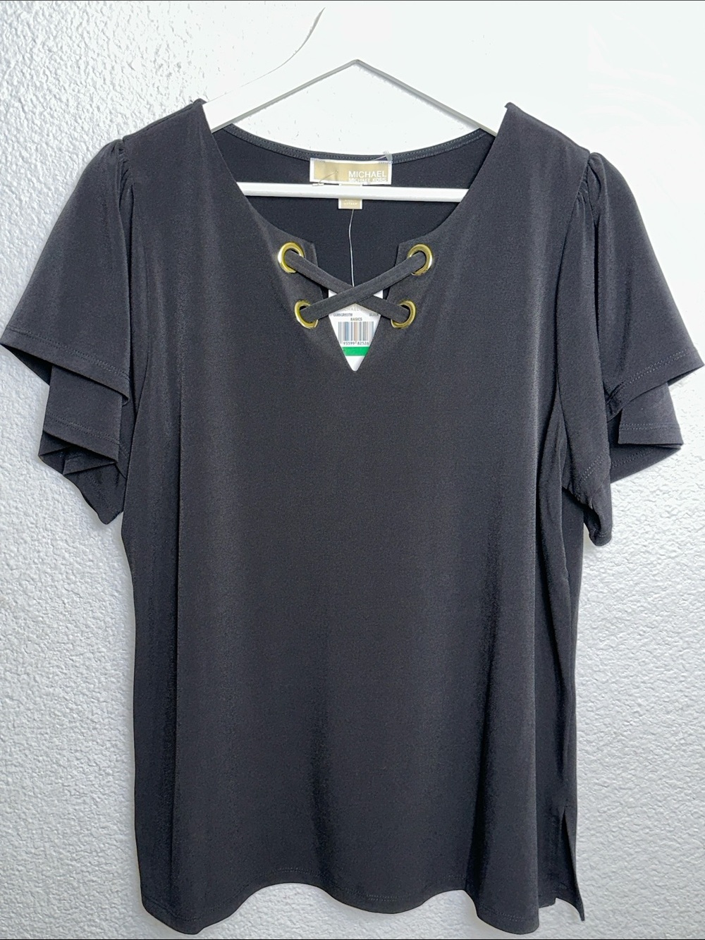 NEW Michael Kors Black Top Womens Size Large